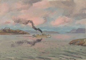 The End Of The Journey A Merchant Vessel Entering The Clyde At Sunrise — Stephen Bone