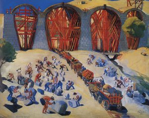 Construction Of Bridge — Martiros Sarian