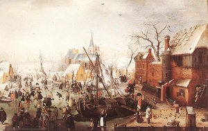 Scena Invernale A Yselmuiden — Hendrick Avercamp