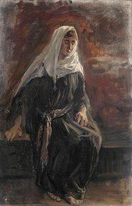 Zittende Vrouw, Waarschijnlijk Michal, Jozef Israëls, 1899 — ヨゼフ・イスラーエルス