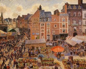 Das Fest In Dieppe: Sonniger Nachmittag — Camille Pissarro