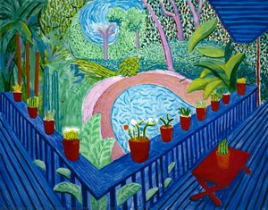 Red Pots In The Garden — David Hockney