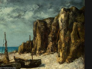 Både Ved Stranden, Étretat Efter Detalj 1, Ng — Gustave Courbet