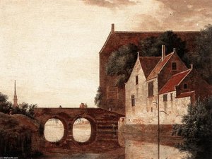 View Of A Bridge — Jan Van Der Heyden