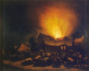 Fire In A Village — Egbert Van Der Poel