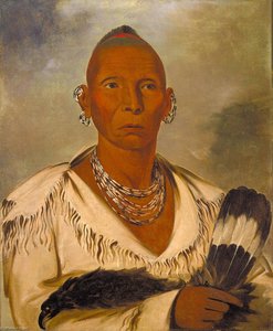 Múk A Tah Mish O Káh Kaik, Black Hawk, Importante Capo Sac — George Catlin