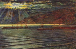 Fishingboats By Moonlight — William Holman Hunt
