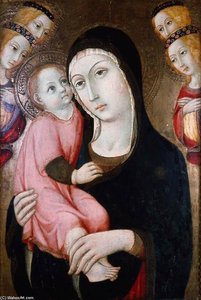 Virgin And Child With Four Angels — Σάνο Ντι Πιέτρο