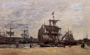 Deauville, Angedockte Boote — Eugène Louis Boudin