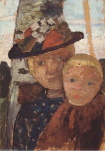 Little Boy And Girl In Flowered Hat — Paula Modersohn-becker