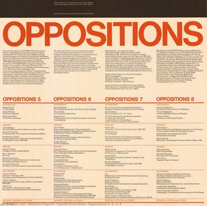 Oppositions 5, 6, 7, 8 — Massimo Vignelli, Vignelli Associates