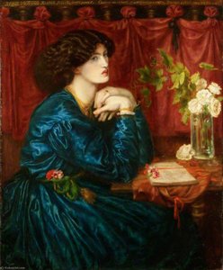 Vestido Azul Con Flores Rojas (jane Morris) — Dante Gabriel Rossetti