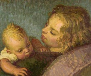 The Artist's Wife, Lady Pansy Pakenham, And Their Baby Daughter — Henry Lamb