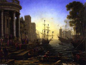 Seaport With The Embarkation Of Saint Ursula — Claude Lorrain