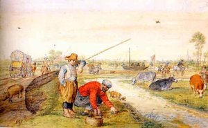 Fisherman At A Ditch — Hendrick Avercamp