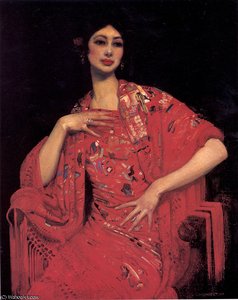 The Red Shawl — George Washington Thomas Lambert