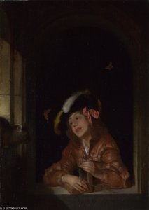 A Boy With A Mousetrap — Adriaen Van Der Werff