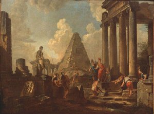 Aleksandr Velikij Pred Tomboom Achilla — Hubert Robert