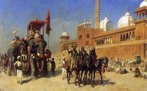 Great Mogul And His Court Returning From The Great Mosque At Delhi, India — Edwin Lord Weeks