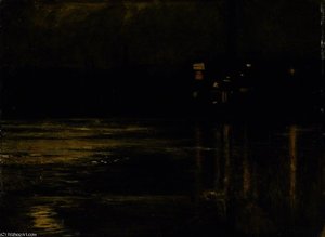 The Thames At Chelsea, Evening — William Holman Hunt