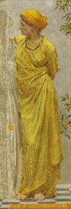 Standing Figure In Yellow And Orange Study For Topaz — Albert Joseph Moore