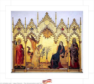 The Annunciation And Two Saints — Lippo Memmi