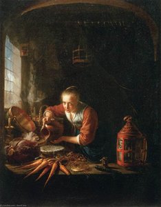 Donna Che Versa Acqua In Un Vaso — Gerrit Dou