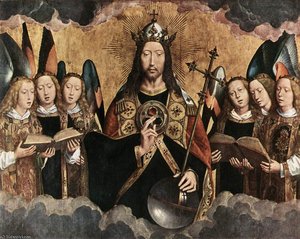 Cristo Rodeado De Ángeles Músicos — Hans Memling