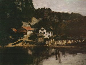 Houses On The Slope Field, Saut Du Doubs — Carl Eduard Schuch