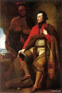 Portrait Von Colonel Guy Johnson Und Karonghyontye — Benjamin West