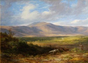 Moorland Landscape With Sportsman And Setter — James Giles