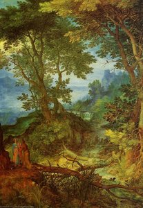 Gebirgslandschaft Mit Der Versuchung Christi — Jan Brueghel Der Ältere