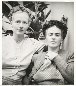 Photograph Of Emmy Lou Packard And Frida Kahlo In Coyoacan, Mexico — Diego Rivera
