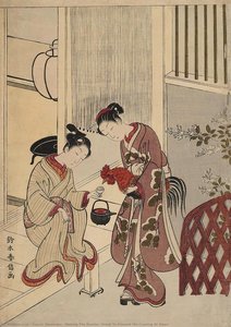 Making The Rooster Drunk To Prevent His Crowing At Dawn — Suzuki Harunobu
