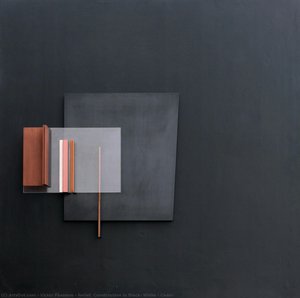 Relief. Construction In Black, White & Cedar — Victor Pasmore