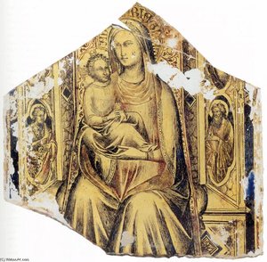 Jungfrau Und Kind Mit Den Heiligen Johannes Dem Täufer Und Johannes Dem Evangelisten — Lorenzo Monaco