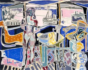 Harbour Window With Two Figures St Ives July 1950 — باتريك هيرون