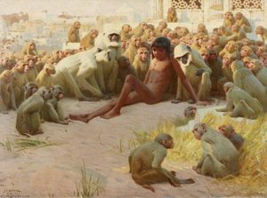 Mowgli Made Leader Of The Bandar Log — John Charles Dollman