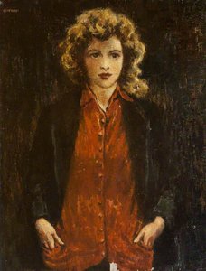 Portrait Of A Girl In A Red Cardigan — William Conor