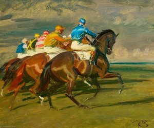 Studie Für ‚under Starter's Orders, Newmarket‘ — Sir Alfred James Munnings