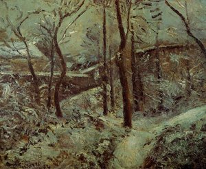 Sendero Pobre, Pontoise, Efecto De Nieve — Camille Pissarro