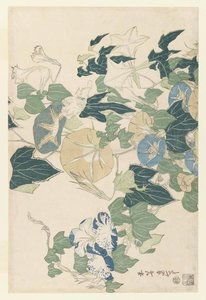 Floarea De Dimineață În Flori Și Muguri — Hokusai