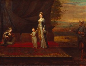 Lady Mary Wortley Montagu With Her Son, Edward Wortley Montagu, And Attendants — Jean Baptiste Vanmour