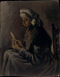 The Potato Peeler (reverse Self Portrait With A Straw Hat) — Joos Vincent De Vos