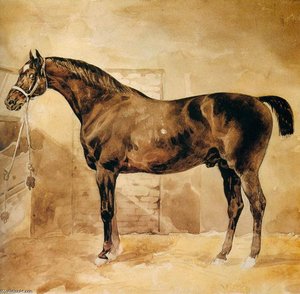 Englischer Pferd Im Stall — Théodore Géricault