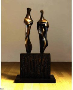 Two Three-quarter Figures On Base — Henry Moore