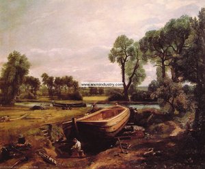 Boat-building Sur La Rivière Stour — John Constable