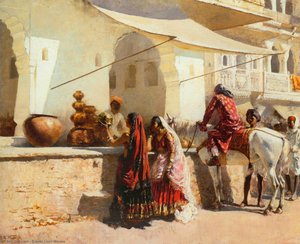 A Street Market Scene, India — Edwin Lord Weeks