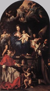 Madonna And Child Enthroned With Angels And Saints — Карло Маратти