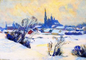 Misty Day In Winter, Baie Saint Paul — Clarence Alphonse Gagnon